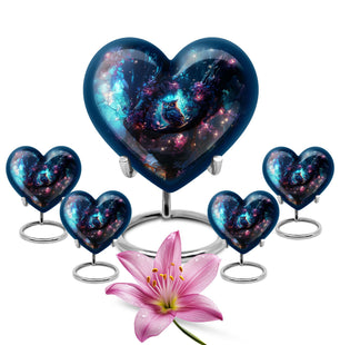 Heart Shape Owl Urn Large Urn With 4 Keepsake Urn