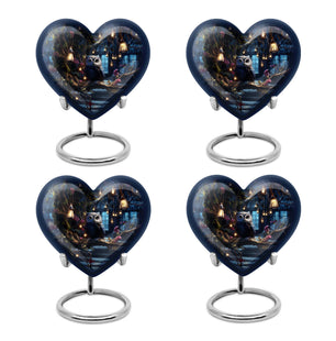 Heart Shape Owl Urn Keepsake Urn Pack of 4
