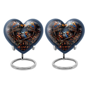 Heart Shape Owl Urn Keepsake Urn Pack of 2