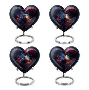 Heart Shape Owl Urn Keepsake Urn Pack of 4