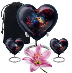 Heart Shape Owl Urn Large Urn With 2 Keepsake Urn