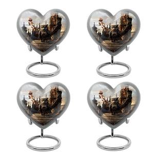 Heart Shape Owl Urn Keepsake Urn Pack of 4