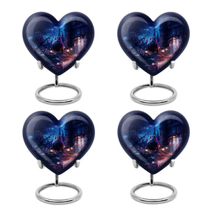 Heart Shape Owl Urn Keepsake Urn Pack of 4