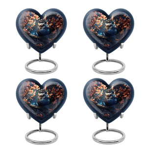 Heart Shape Owl Urn Keepsake Urn Pack of 4