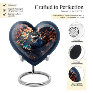 Heart Shape Owl Urn Keepsake 3 Inch