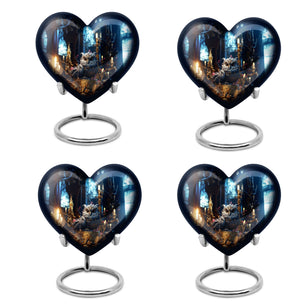 Heart Shape Owl Urn Keepsake Urn Pack of 4