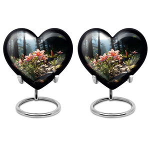 Heart Shape Lilly Urn Keepsake Urn Pack of 2