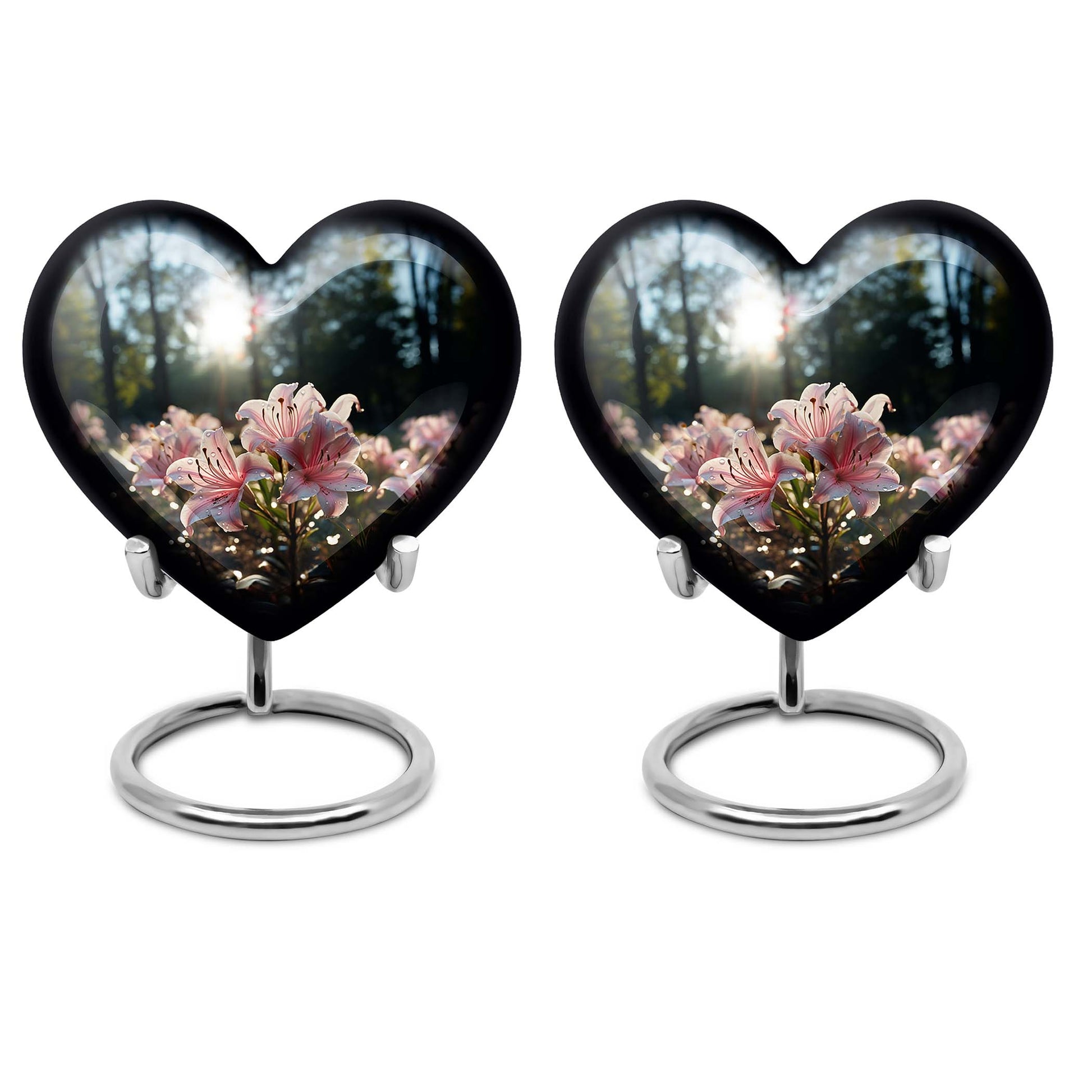 Heart Shape Lilly Urn Keepsake Urn Pack of 2
