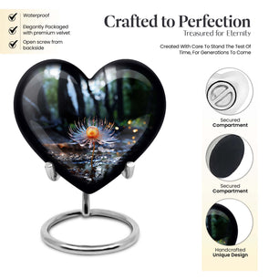 Heart Shape Lilly Urn Keepsake 3 Inch