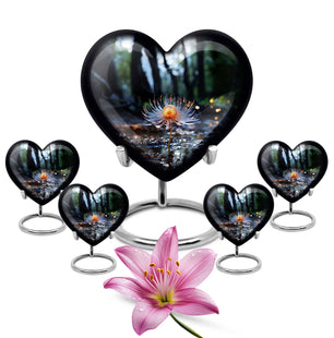 Heart Shape Lilly Urn Large Urn With 4 Keepsake Urn