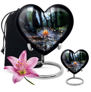 Heart Shape Lilly Urn Large Urn With 1 Keepsake Urn