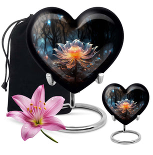 Heart Shape Lilly Urn Large Urn With 1 Keepsake Urn