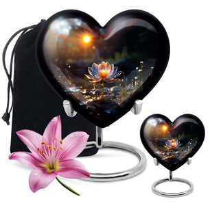 Heart Shape Lilly Urn Large Urn With 1 Keepsake Urn