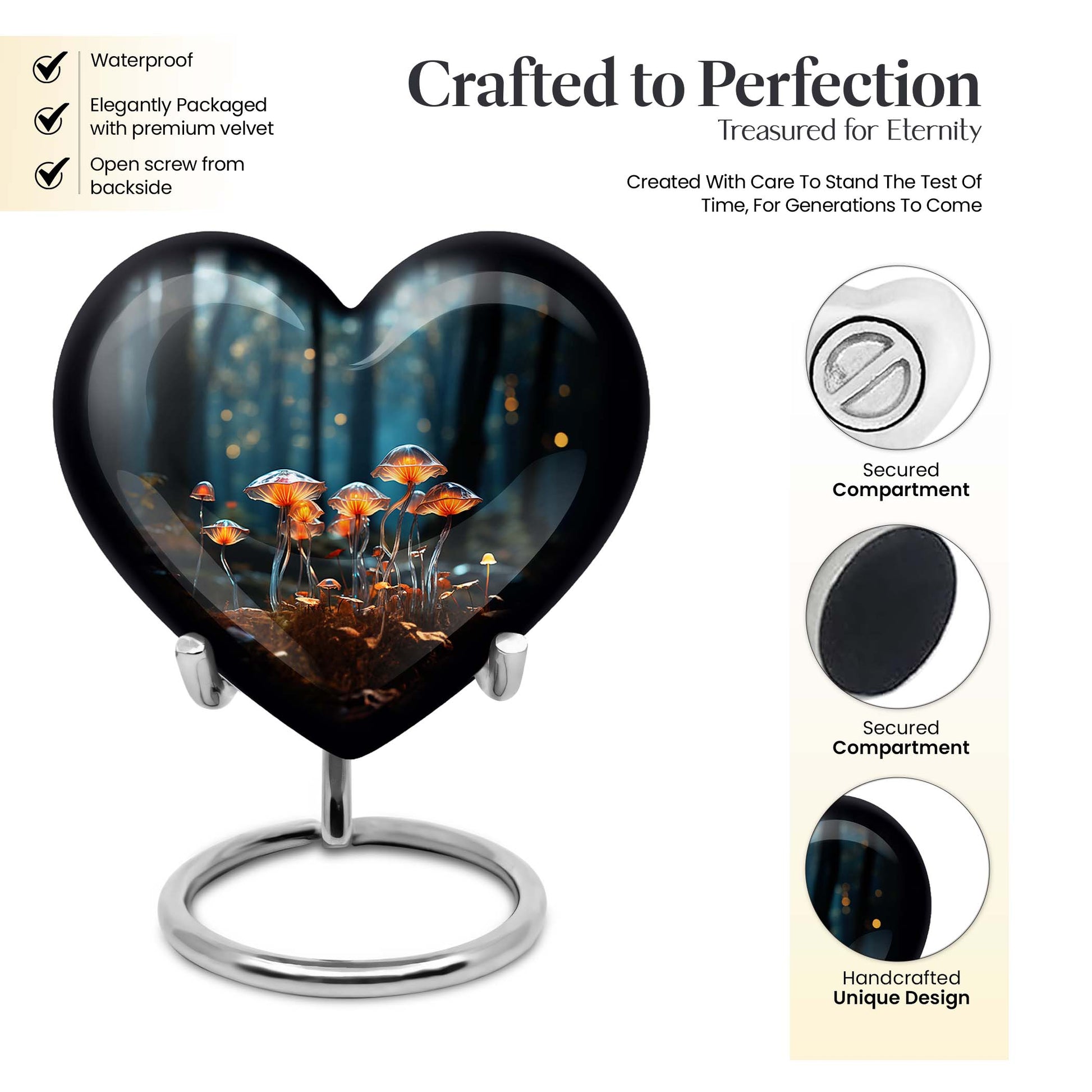 Heart Shape Lilly Urn Keepsake 3 Inch