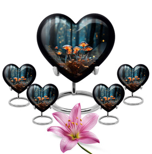 Heart Shape Lilly Urn Large Urn With 4 Keepsake Urn