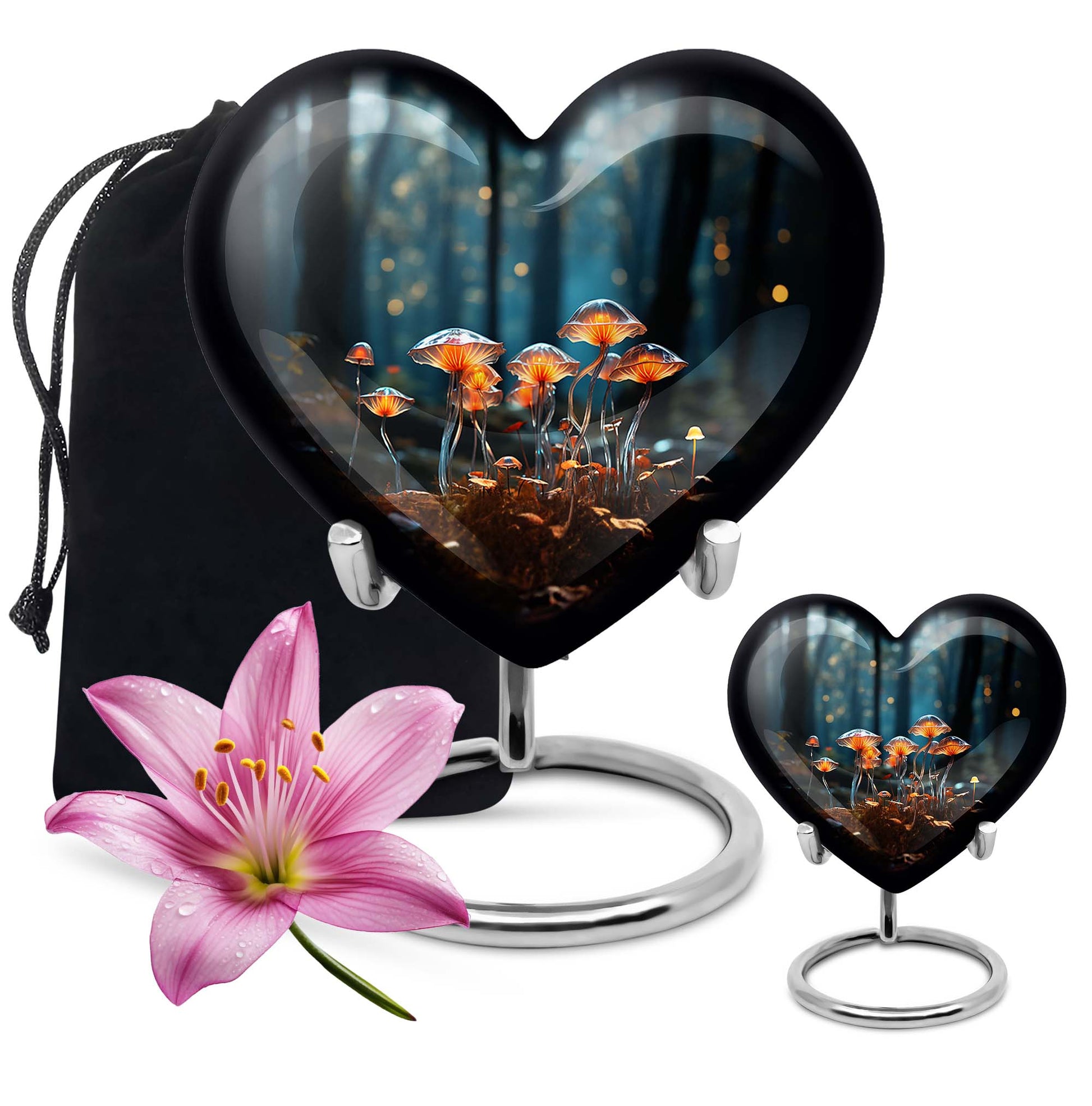 Heart Shape Lilly Urn Large Urn With 1 Keepsake Urn