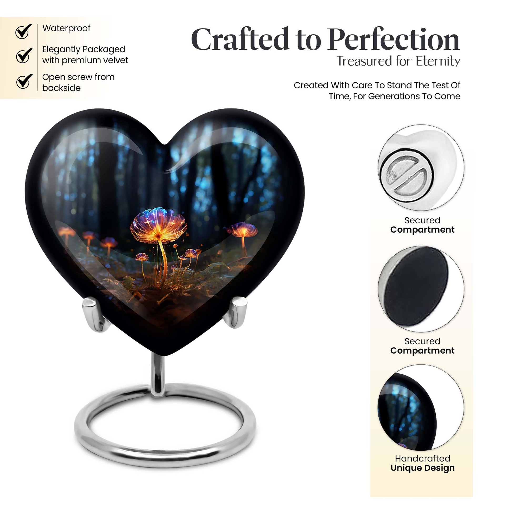 Heart Shape Lilly Urn Keepsake 3 Inch