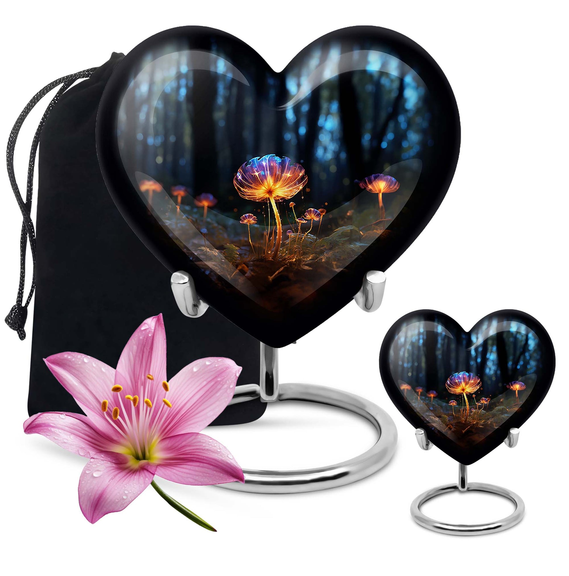Heart Shape Lilly Urn Large Urn With 1 Keepsake Urn