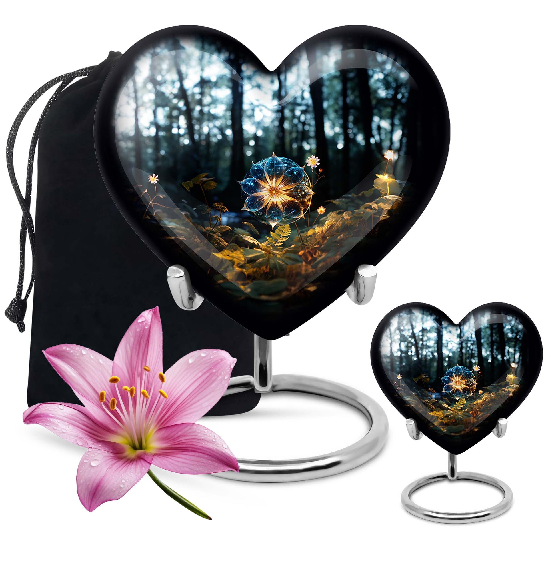 Heart Shape Lilly Urn Large Urn With 1 Keepsake Urn