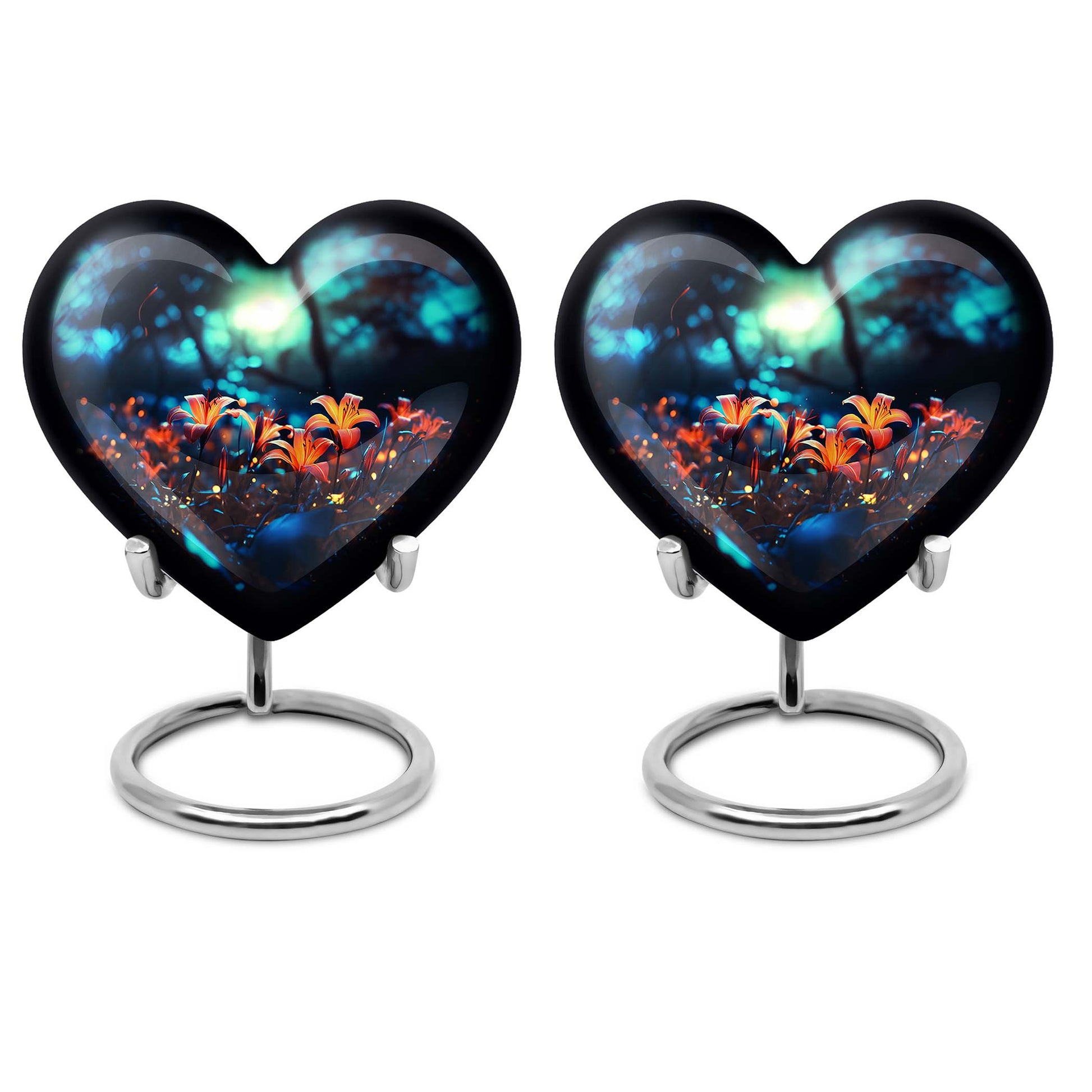 Heart Shape Lilly Urn Keepsake Urn Pack of 2