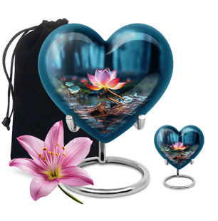 Heart Shape Lilly Urn Large Urn With 1 Keepsake Urn