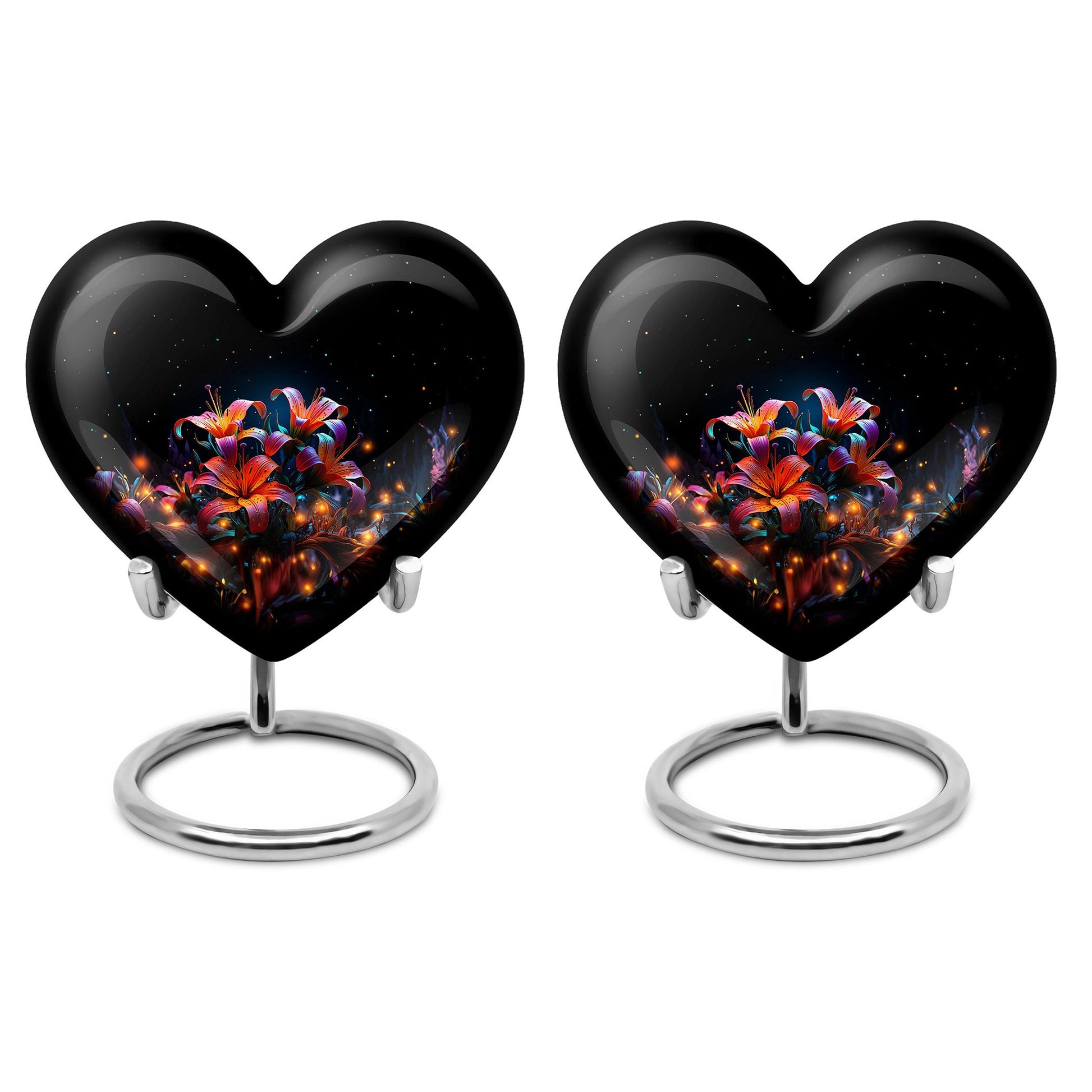 Heart Shape Lilly Urn Keepsake Urn Pack of 2