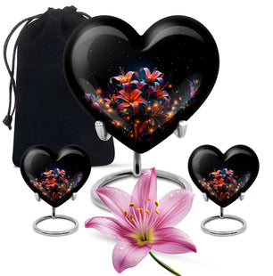 Heart Shape Lilly Urn Large Urn With 2 Keepsake Urn