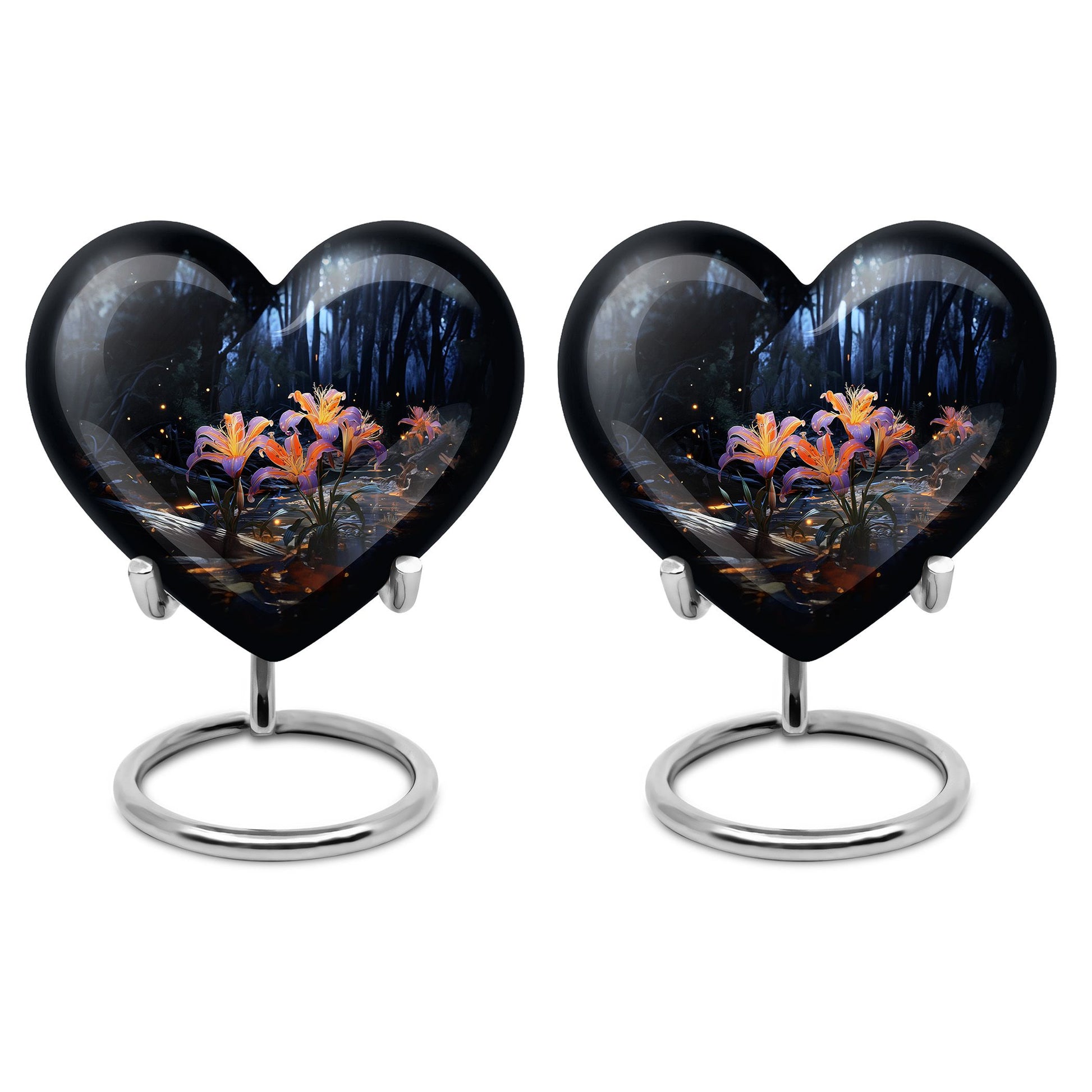 Heart Shape Lilly Urn Keepsake Urn Pack of 2