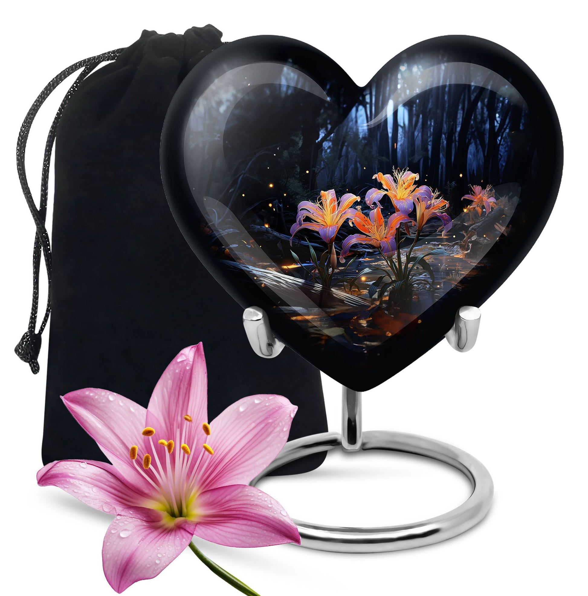 Heart Shape Lilly Urn Large Urn With 4 Keepsake Urn