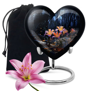 Heart Shape Lilly Urn Large Urn With 4 Keepsake Urn