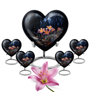 Heart Shape Lilly Urn Large Urn With 2 Keepsake Urn