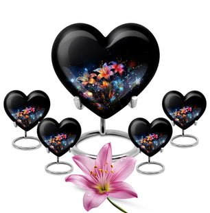 Heart Shape Lilly Urn Large Urn With 4 Keepsake Urn