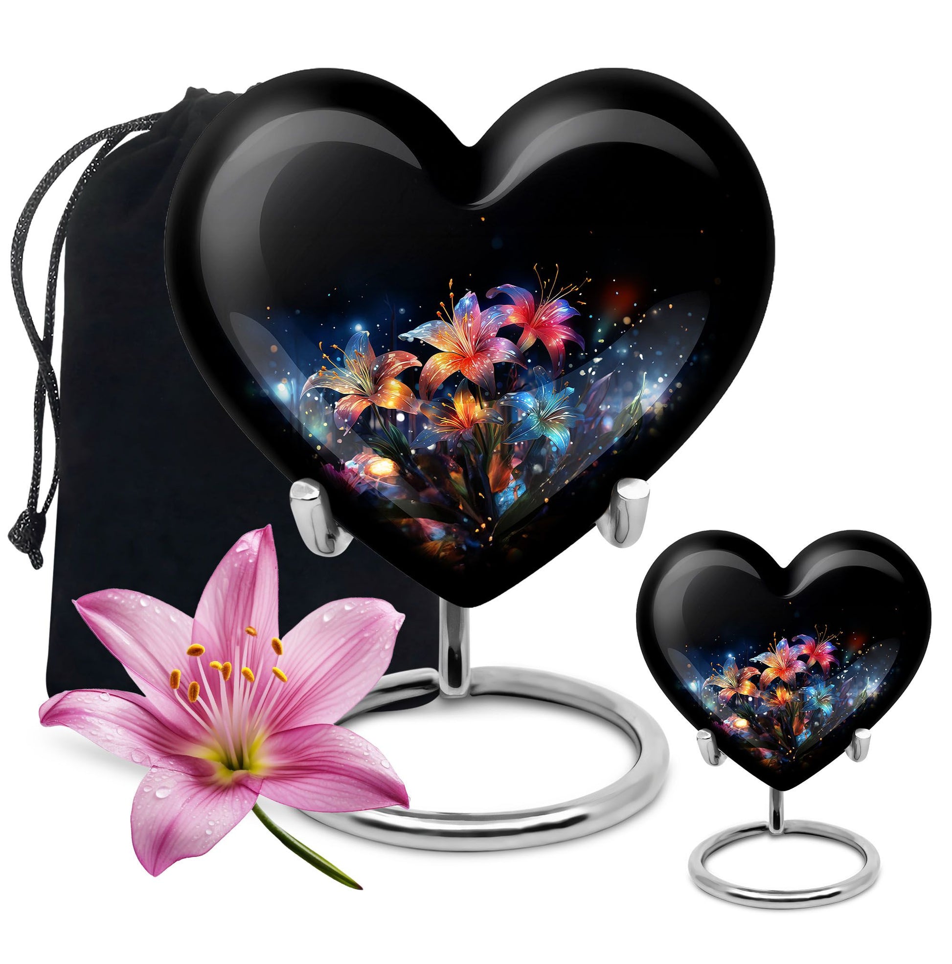 Heart Shape Lilly Urn Large Urn With 1 Keepsake Urn