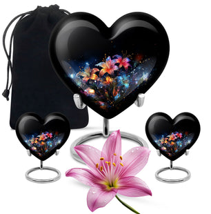 Heart Shape Lilly Urn Large Urn With 2 Keepsake Urn