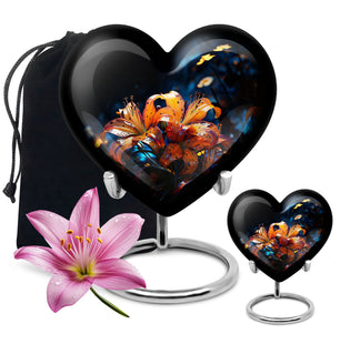 Heart Shape Lilly Urn Large Urn With 1 Keepsake Urn