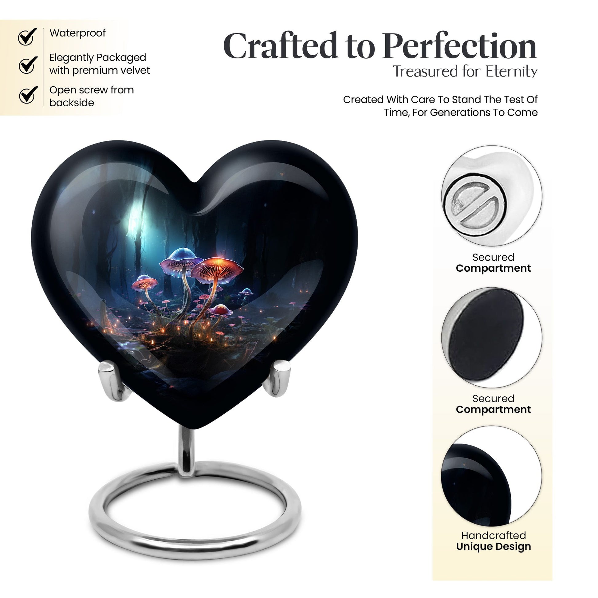 Heart Shape Lilly Urn Keepsake 3 Inch