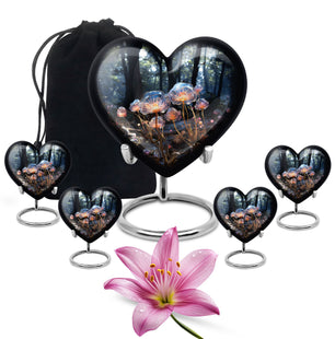 Heart Shape Lilly Urn Large Urn With 4 Keepsake Urn