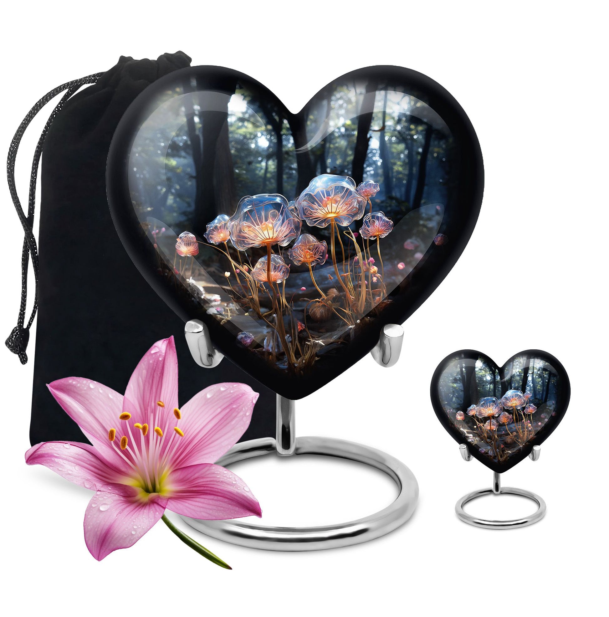 Heart Shape Lilly Urn Large Urn With 1 Keepsake Urn