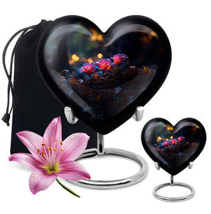 Heart Shape Rose Urn Large Urn With 1 Keepsake Urn