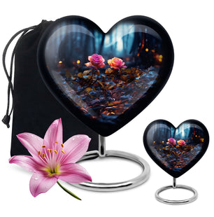 Heart Shape Rose Urn Large Urn With 1 Keepsake Urn