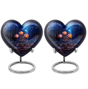 Heart Shape Rose Urn Keepsake Urn Pack of 2