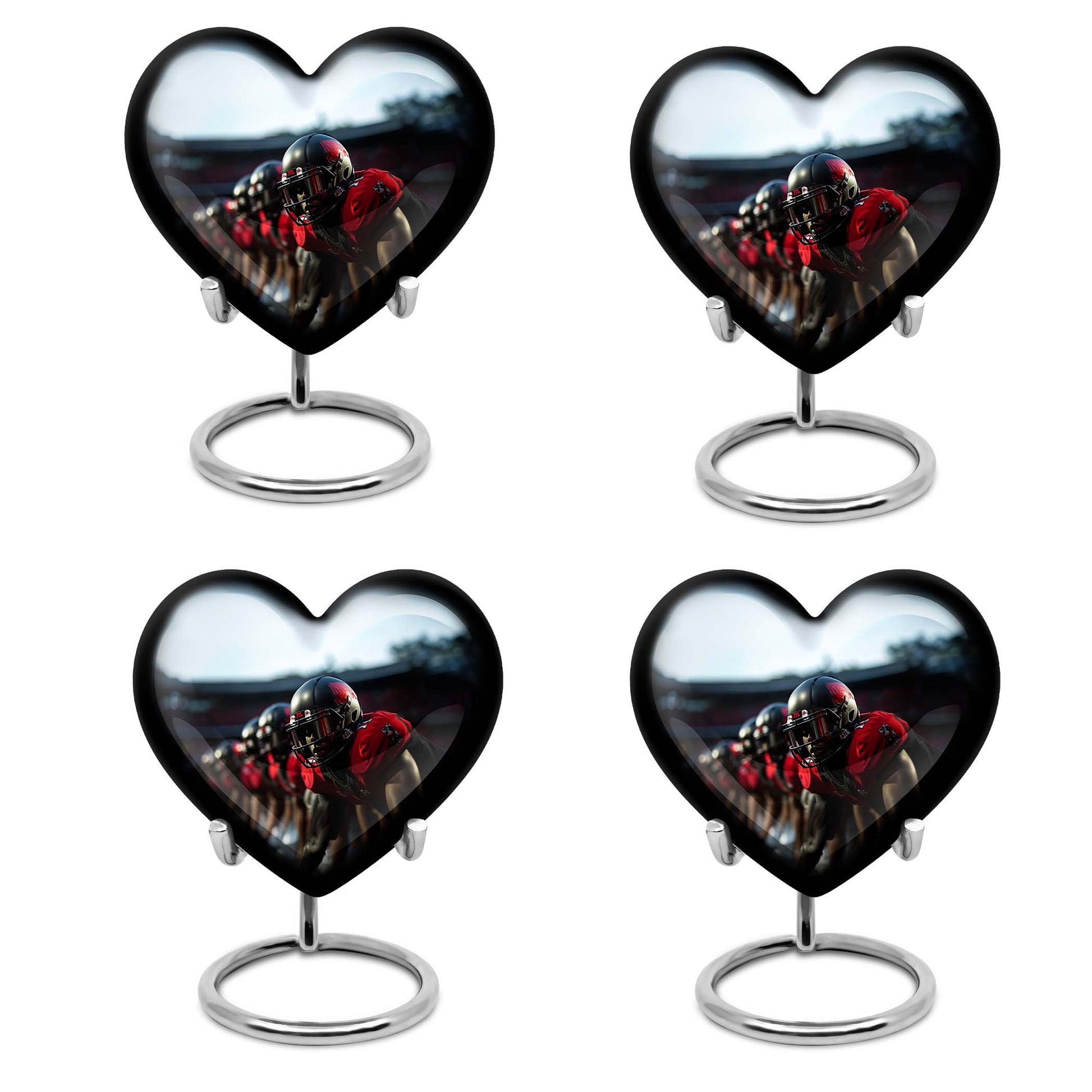 Heart Shape Football Urn Keepsake Urn Pack of 4
