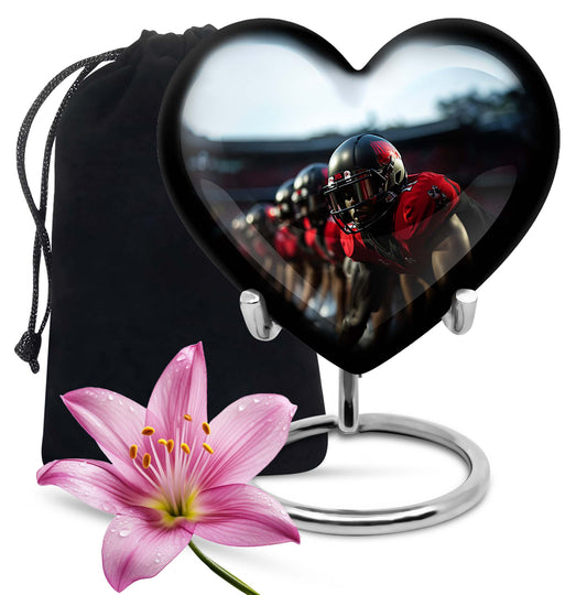 Heart Shape Football Urn Large 10 Inch