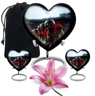 Heart Shape Football Urn Large Urn With 2 Keepsake Urn