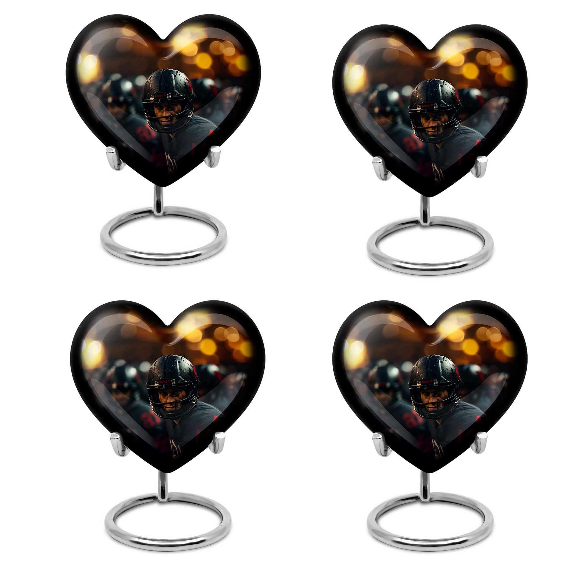 Heart Shape Football Urn Keepsake Urn Pack of 4