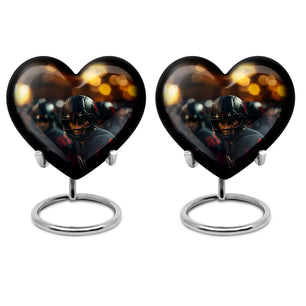Heart Shape Football Urn Keepsake Urn Pack of 2
