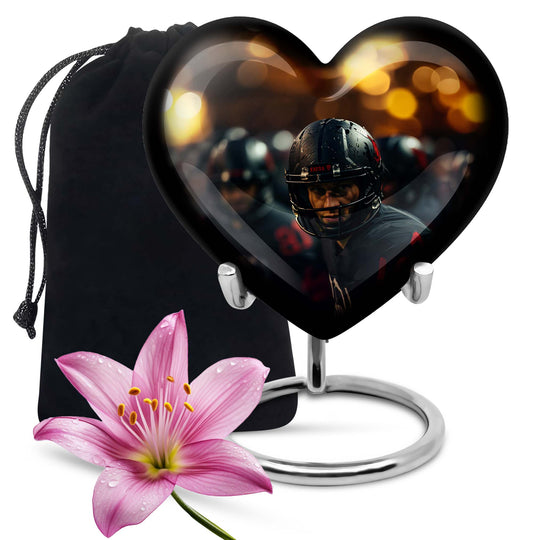 Heart Shape Football Urn Large 10 Inch