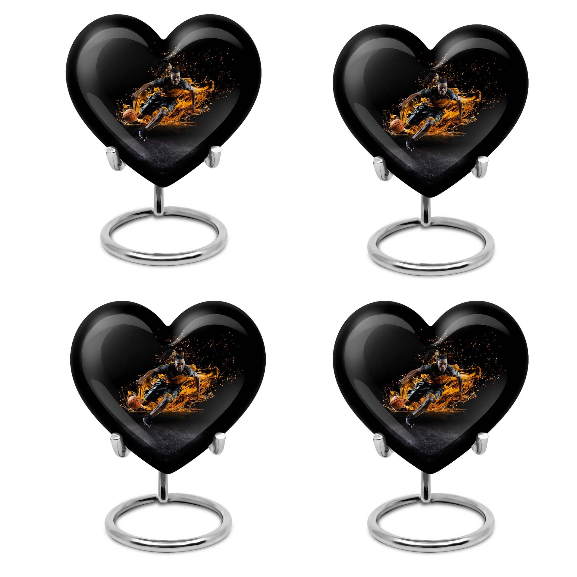 Heart Shape Basketball Urn Keepsake Urn Pack of 4