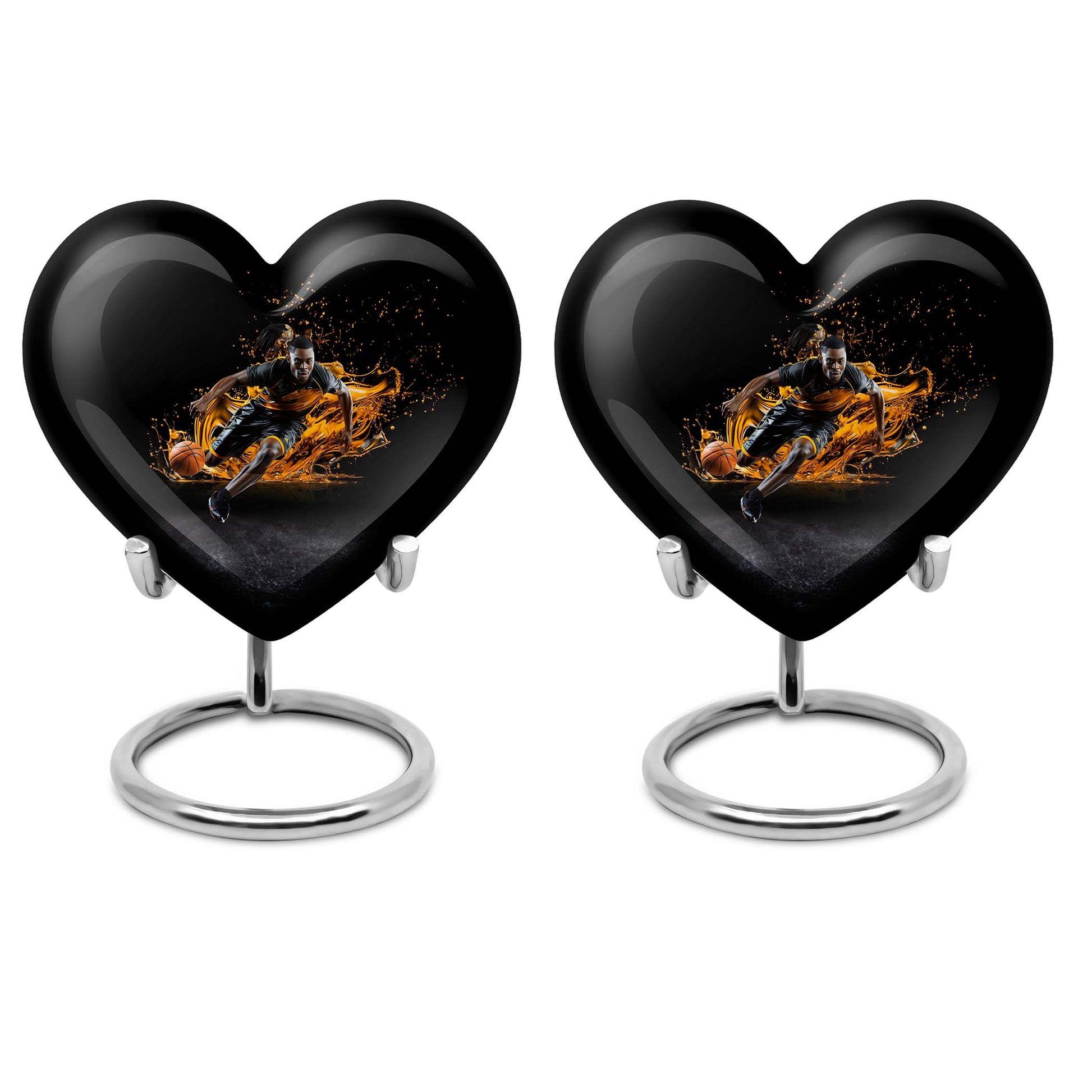Heart Shape Basketball Urn Keepsake Urn Pack of 2