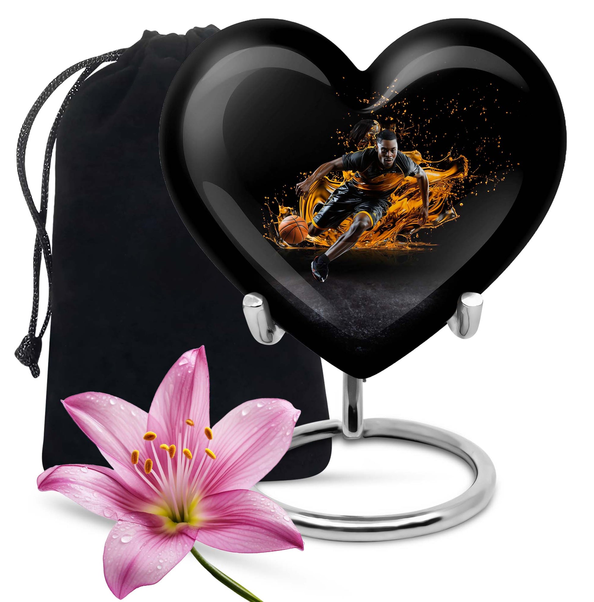 Heart Shape Basketball Urn Large 10 Inch